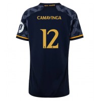 Camisa de Futebol Real Madrid Eduardo Camavinga #12 Equipamento Secundário Mulheres 2023-24 Manga Curta